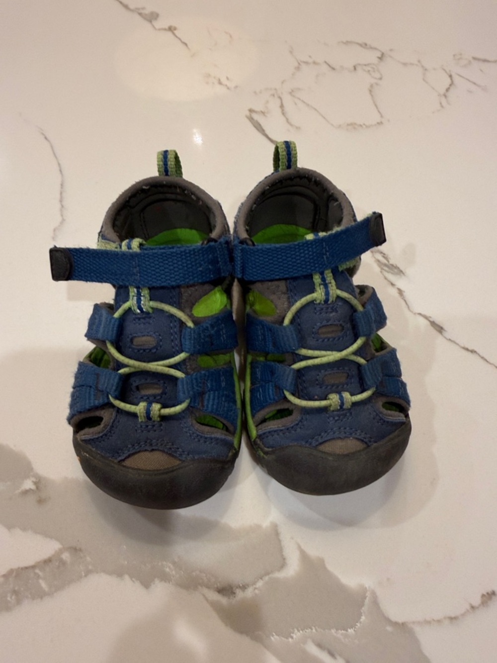 Keen Kids Blue and Lime Green Closed-Toe Sandals